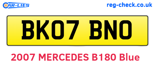 BK07BNO are the vehicle registration plates.