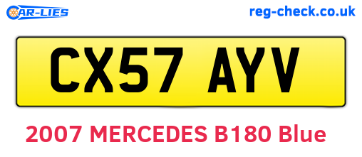 CX57AYV are the vehicle registration plates.