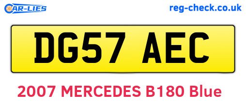 DG57AEC are the vehicle registration plates.