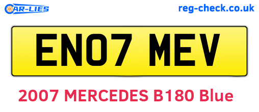 EN07MEV are the vehicle registration plates.