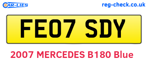 FE07SDY are the vehicle registration plates.