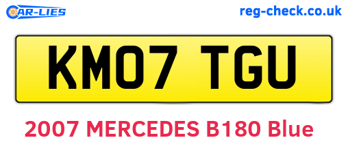 KM07TGU are the vehicle registration plates.