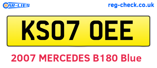 KS07OEE are the vehicle registration plates.