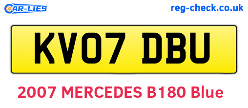 KV07DBU are the vehicle registration plates.