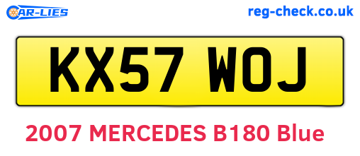 KX57WOJ are the vehicle registration plates.