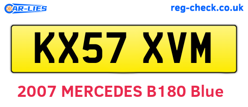 KX57XVM are the vehicle registration plates.