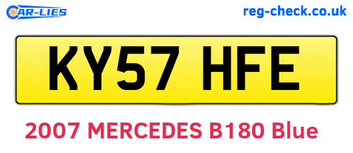 KY57HFE are the vehicle registration plates.