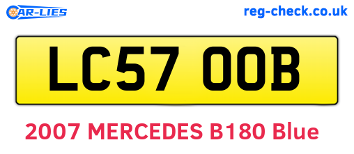 LC57OOB are the vehicle registration plates.