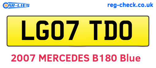LG07TDO are the vehicle registration plates.