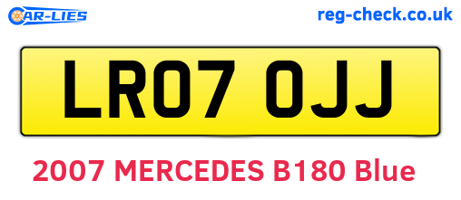 LR07OJJ are the vehicle registration plates.
