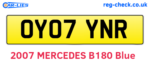 OY07YNR are the vehicle registration plates.