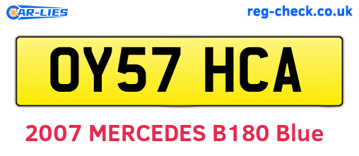 OY57HCA are the vehicle registration plates.