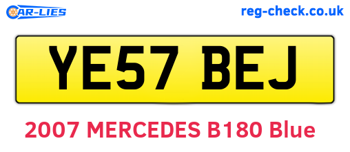 YE57BEJ are the vehicle registration plates.