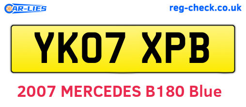 YK07XPB are the vehicle registration plates.