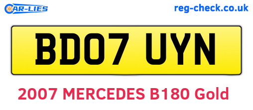 BD07UYN are the vehicle registration plates.
