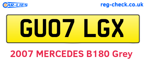 GU07LGX are the vehicle registration plates.