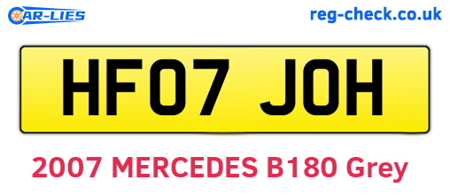 HF07JOH are the vehicle registration plates.