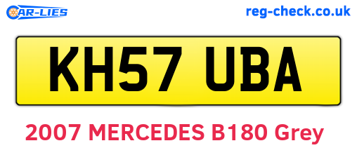 KH57UBA are the vehicle registration plates.