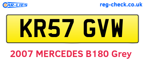 KR57GVW are the vehicle registration plates.