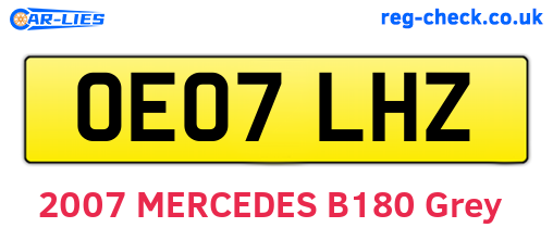 OE07LHZ are the vehicle registration plates.