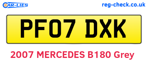 PF07DXK are the vehicle registration plates.