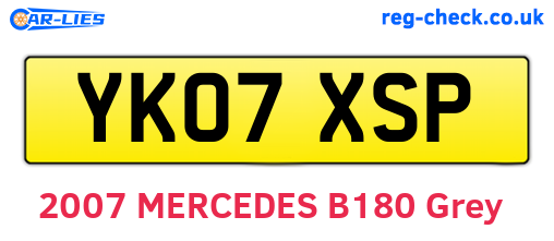 YK07XSP are the vehicle registration plates.