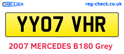 YY07VHR are the vehicle registration plates.
