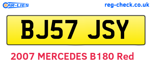 BJ57JSY are the vehicle registration plates.