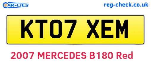 KT07XEM are the vehicle registration plates.