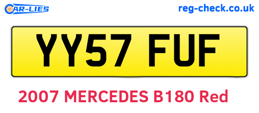 YY57FUF are the vehicle registration plates.