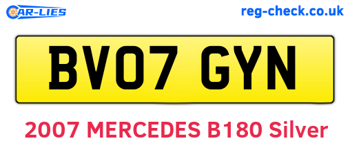 BV07GYN are the vehicle registration plates.