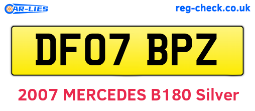DF07BPZ are the vehicle registration plates.