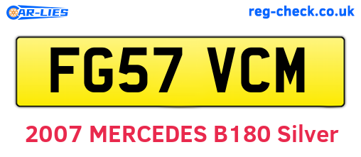 FG57VCM are the vehicle registration plates.