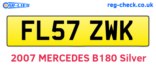 FL57ZWK are the vehicle registration plates.