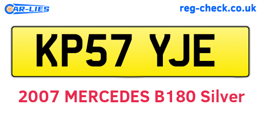KP57YJE are the vehicle registration plates.