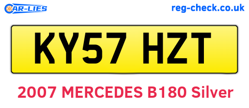KY57HZT are the vehicle registration plates.