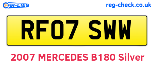 RF07SWW are the vehicle registration plates.