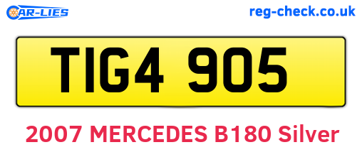 TIG4905 are the vehicle registration plates.
