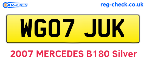 WG07JUK are the vehicle registration plates.