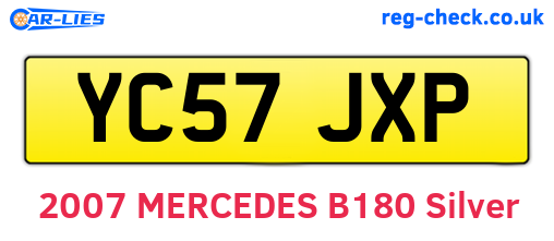 YC57JXP are the vehicle registration plates.