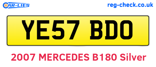 YE57BDO are the vehicle registration plates.
