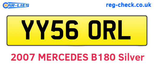 YY56ORL are the vehicle registration plates.