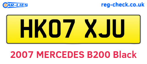 HK07XJU are the vehicle registration plates.