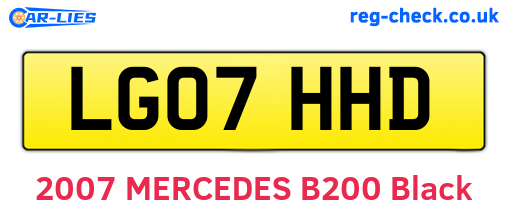 LG07HHD are the vehicle registration plates.