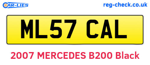 ML57CAL are the vehicle registration plates.