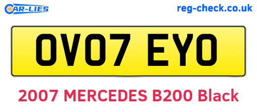 OV07EYO are the vehicle registration plates.