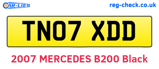 TN07XDD are the vehicle registration plates.