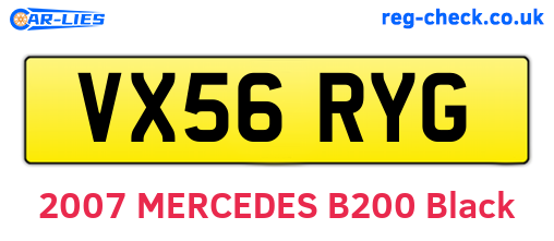 VX56RYG are the vehicle registration plates.