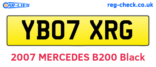 YB07XRG are the vehicle registration plates.
