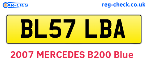 BL57LBA are the vehicle registration plates.